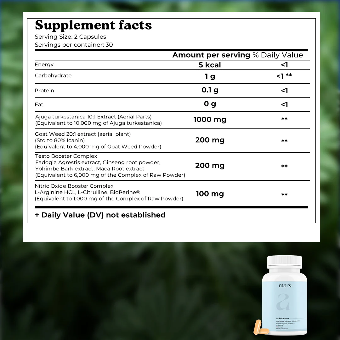 Mars Turkesterone Capsules: Powered with Goat Weed, Ginseng For Better T-Levels & Bedroom Game 5 Mars Turkesterone Capsules: Powered with Goat Weed, Ginseng For Better T-Levels & Bedroom Game