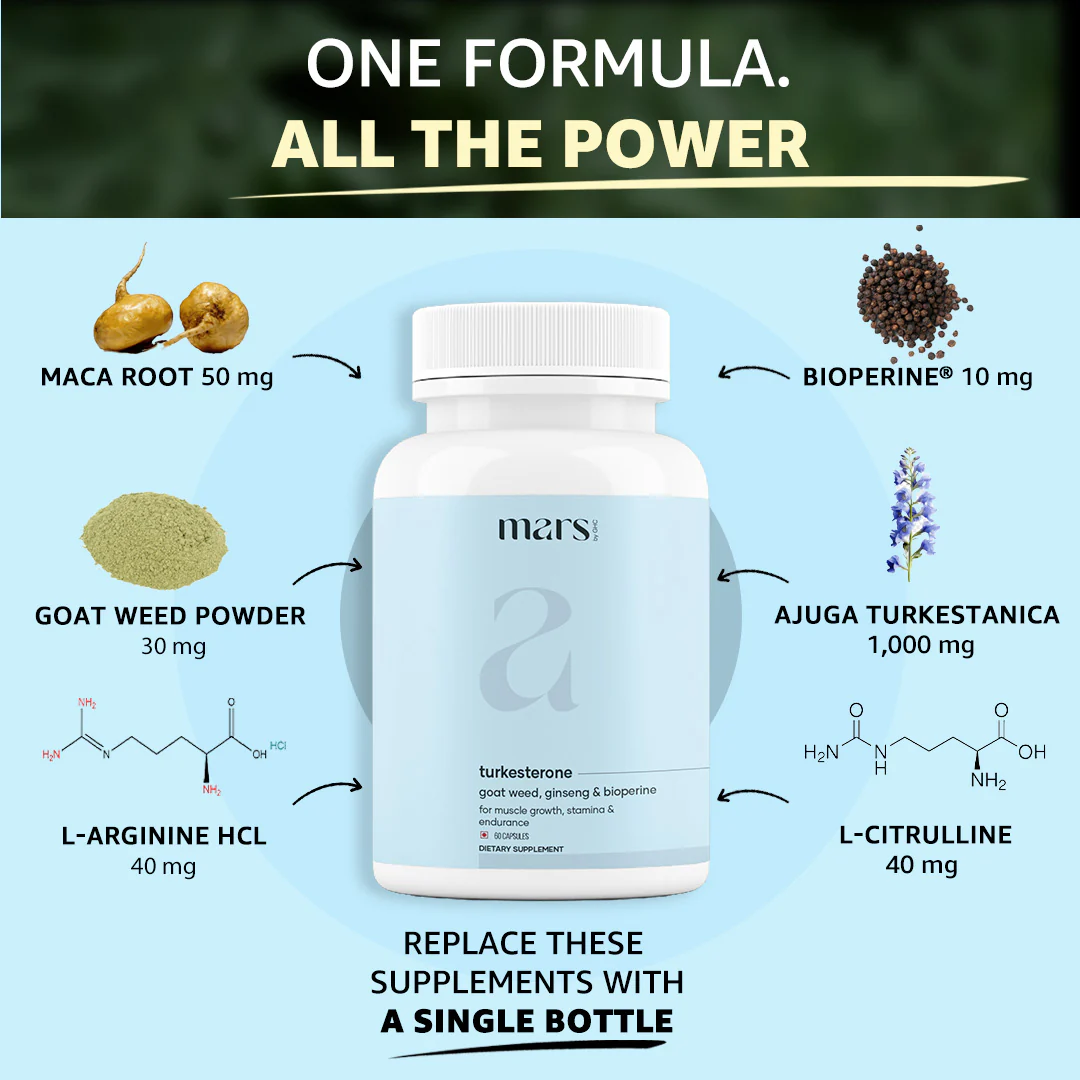 Mars Turkesterone Capsules: Powered with Goat Weed, Ginseng For Better T-Levels & Bedroom Game 8 Mars Turkesterone Capsules: Powered with Goat Weed, Ginseng For Better T-Levels & Bedroom Game
