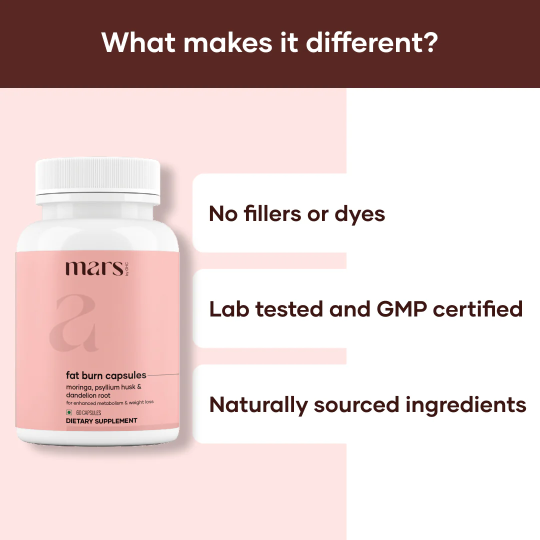 Mars BurnIt Capsules: Powered With Psyllium Husk, Moringa & Dandelion Root 5 Mars BurnIt Capsules: Powered With Psyllium Husk, Moringa & Dandelion Root