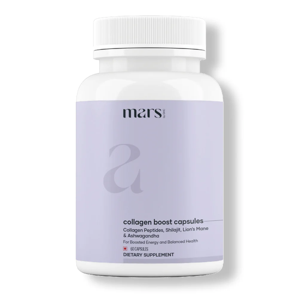 Mars Collagen Boost Capsules Powered with Tri-Peptides, Shilajit, Ashwagandha & Lion's Mane – Skin, Joint, and Brain Health Support (60N) 1 Mars Collagen Boost Capsules Powered with Tri-Peptides, Shilajit, Ashwagandha & Lion's Mane – Skin, Joint, and Brain Health Support (60N)