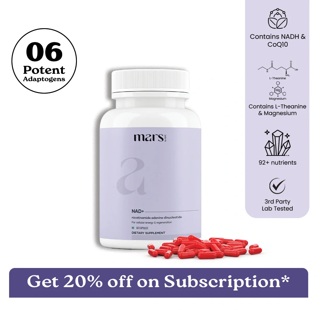 Mars NAD+ Capsules with NADH & Vitamin B3 – Anti-Aging Support, Brain Health & Cellular Energy (60N)