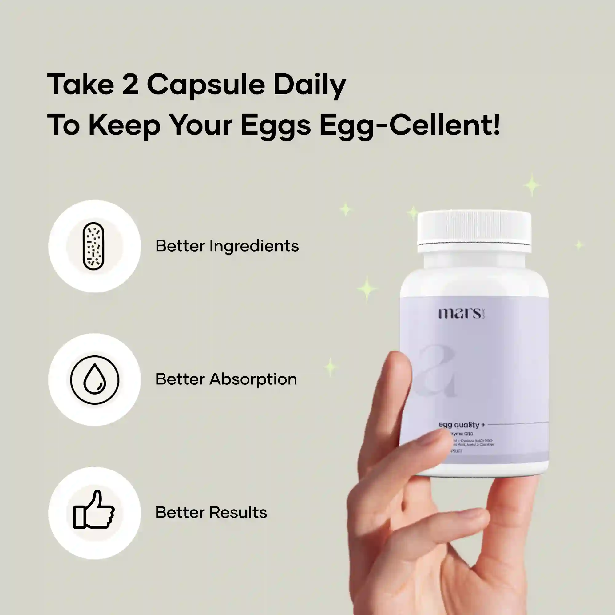 Mars Egg Quality+ Capsules with CoQ10, Alpha Lipoic Acid - Cellular Vitality, Ovarian Health & Egg Quality Support 4 Mars Egg Quality+ Capsules with CoQ10, Alpha Lipoic Acid - Cellular Vitality, Ovarian Health & Egg Quality Support