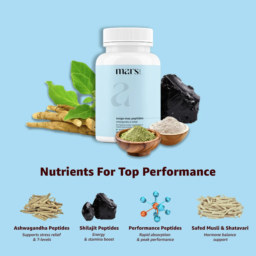 Mars Surge Max Testosterone Peptides: Powered With Performance Peptides, Ashwagandha & Shilajit 10 Mars Surge Max Testosterone Peptides: Powered With Performance Peptides, Ashwagandha & Shilajit