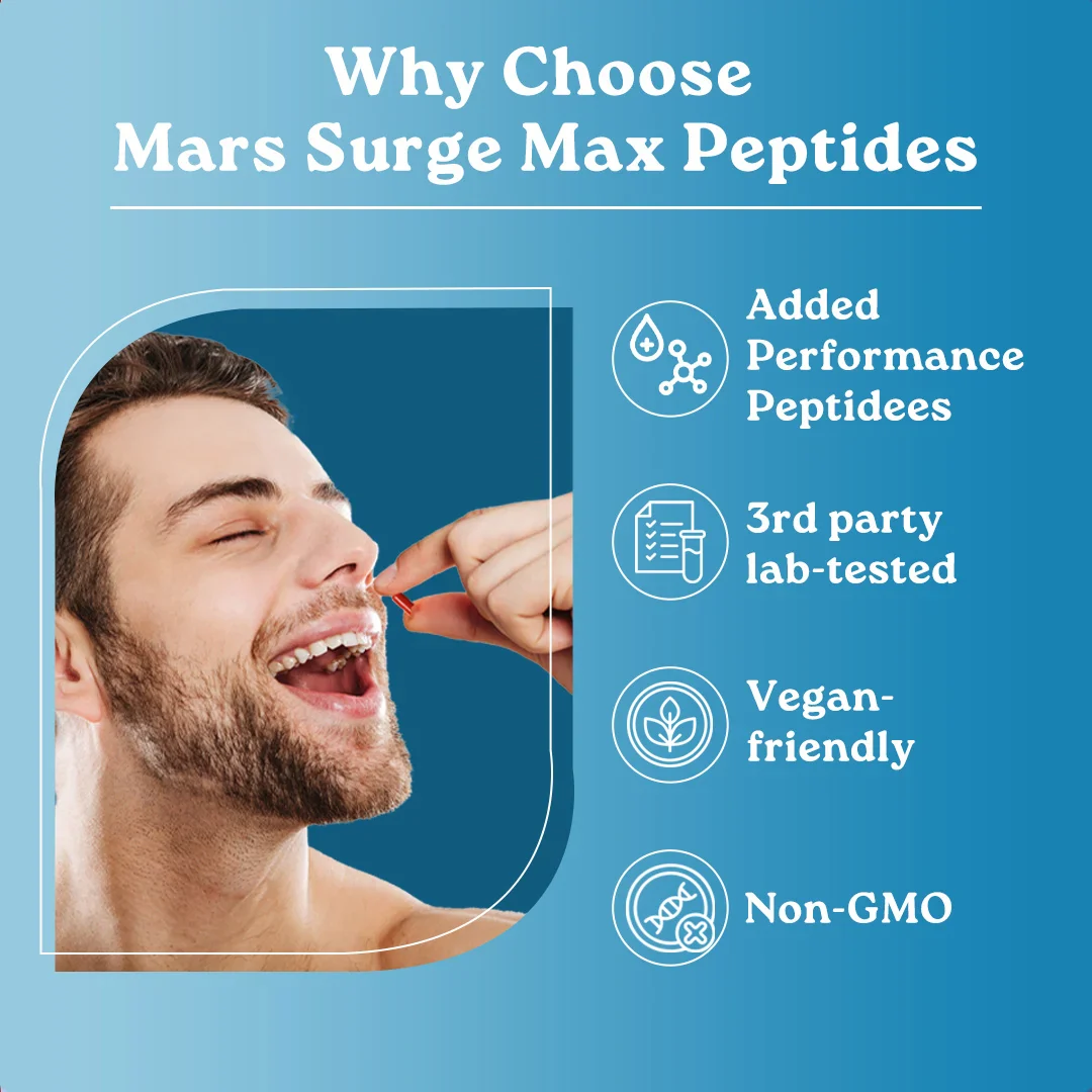 Mars Surge Max Testosterone Peptides: Powered With Performance Peptides, Ashwagandha & Shilajit 12 Mars Surge Max Testosterone Peptides: Powered With Performance Peptides, Ashwagandha & Shilajit