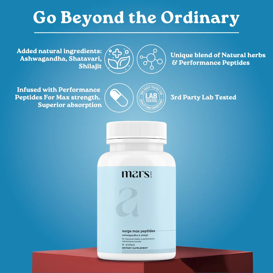 Mars Surge Max Testosterone Peptides: Powered With Performance Peptides, Ashwagandha & Shilajit 4 Mars Surge Max Testosterone Peptides: Powered With Performance Peptides, Ashwagandha & Shilajit