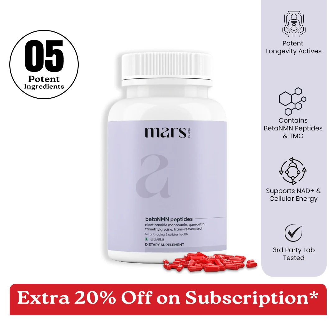 Mars BetaNMN Peptides 1000mg | NAD+ Booster with TMG, Quercetin & Resveratrol for Cellular Energy, Anti-Aging & Longevity 1 Mars BetaNMN Peptides 1000mg | NAD+ Booster with TMG, Quercetin & Resveratrol for Cellular Energy, Anti-Aging & Longevity