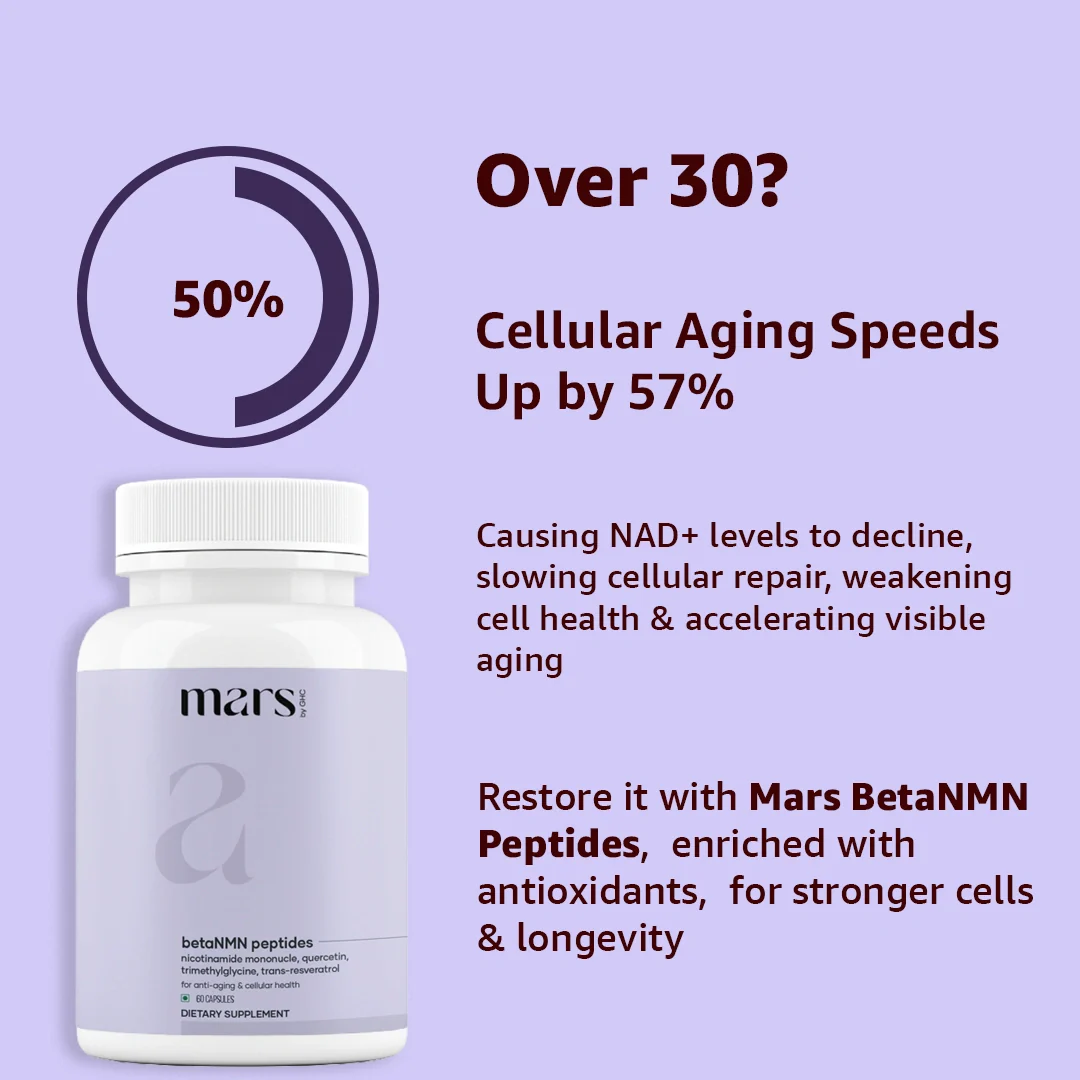 Mars BetaNMN Peptides 1000mg | NAD+ Booster with TMG, Quercetin & Resveratrol for Cellular Energy, Anti-Aging & Longevity 5 Mars BetaNMN Peptides 1000mg | NAD+ Booster with TMG, Quercetin & Resveratrol for Cellular Energy, Anti-Aging & Longevity