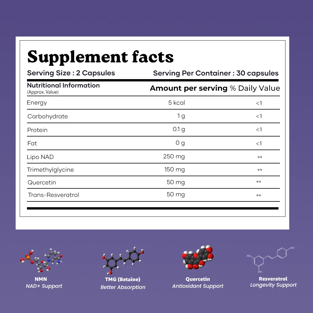 Mars BetaNMN Peptides 1000mg | NAD+ Booster with TMG, Quercetin & Resveratrol for Cellular Energy, Anti-Aging & Longevity 8 Mars BetaNMN Peptides 1000mg | NAD+ Booster with TMG, Quercetin & Resveratrol for Cellular Energy, Anti-Aging & Longevity