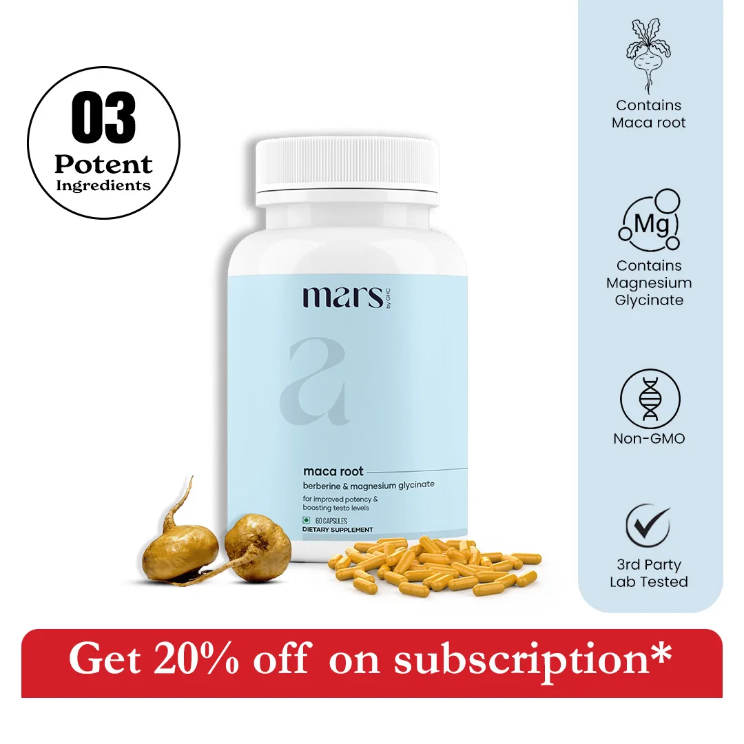 Mars Maca Root Capsules with Maca root, Berberine & Magnesium – Drive, Energy, Stamina & Performance Support