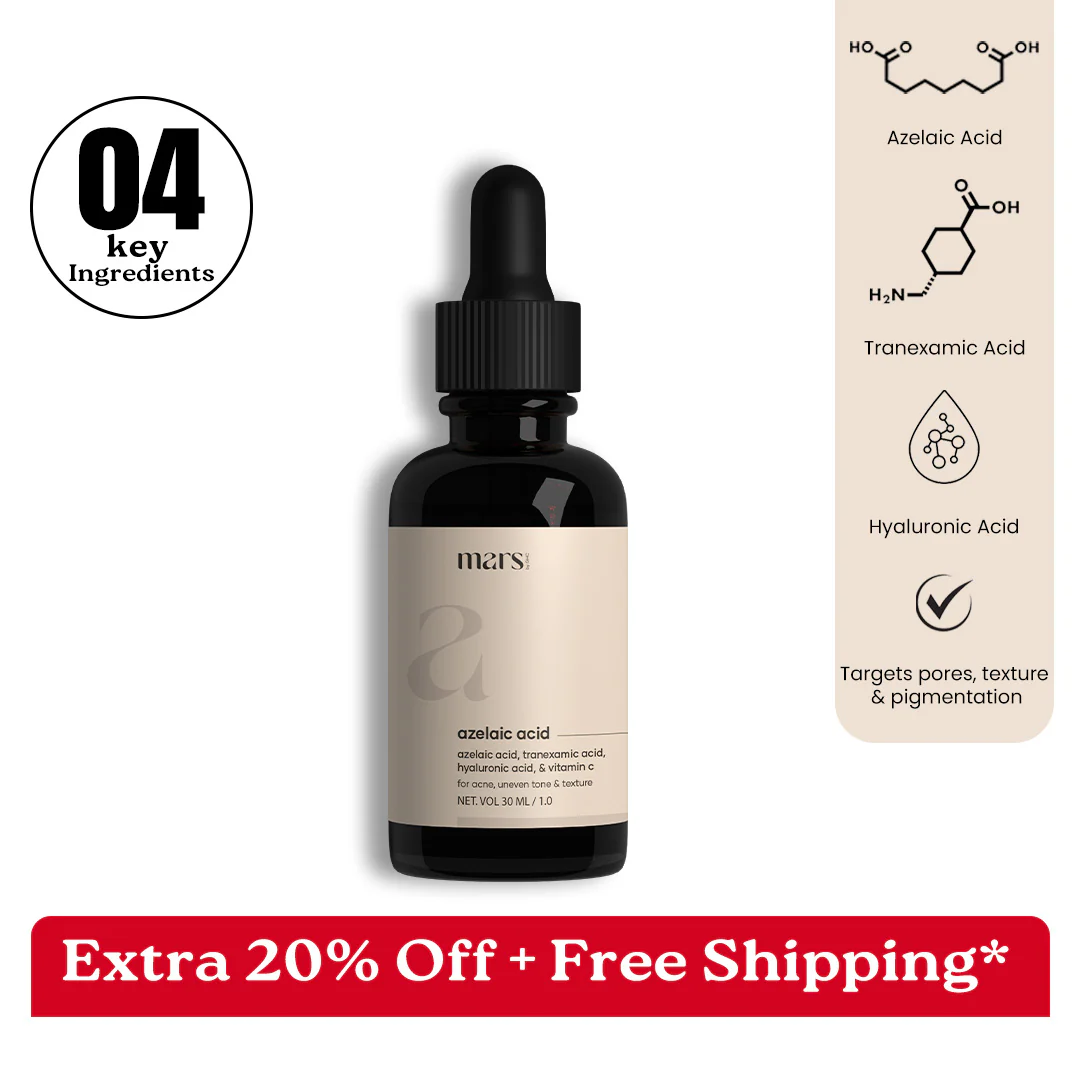 Mars Azelaic Acid Serum: Powered by Azelaic Acid, Tranexamic Acid & Hyaluronic Acid – Advanced Skin Refining Serum for Pores, Uneven Tone & Texture (30ml) 1 Mars Azelaic Acid Serum: Powered by Azelaic Acid, Tranexamic Acid & Hyaluronic Acid – Advanced Skin Refining Serum for Pores, Uneven Tone & Texture (30ml)
