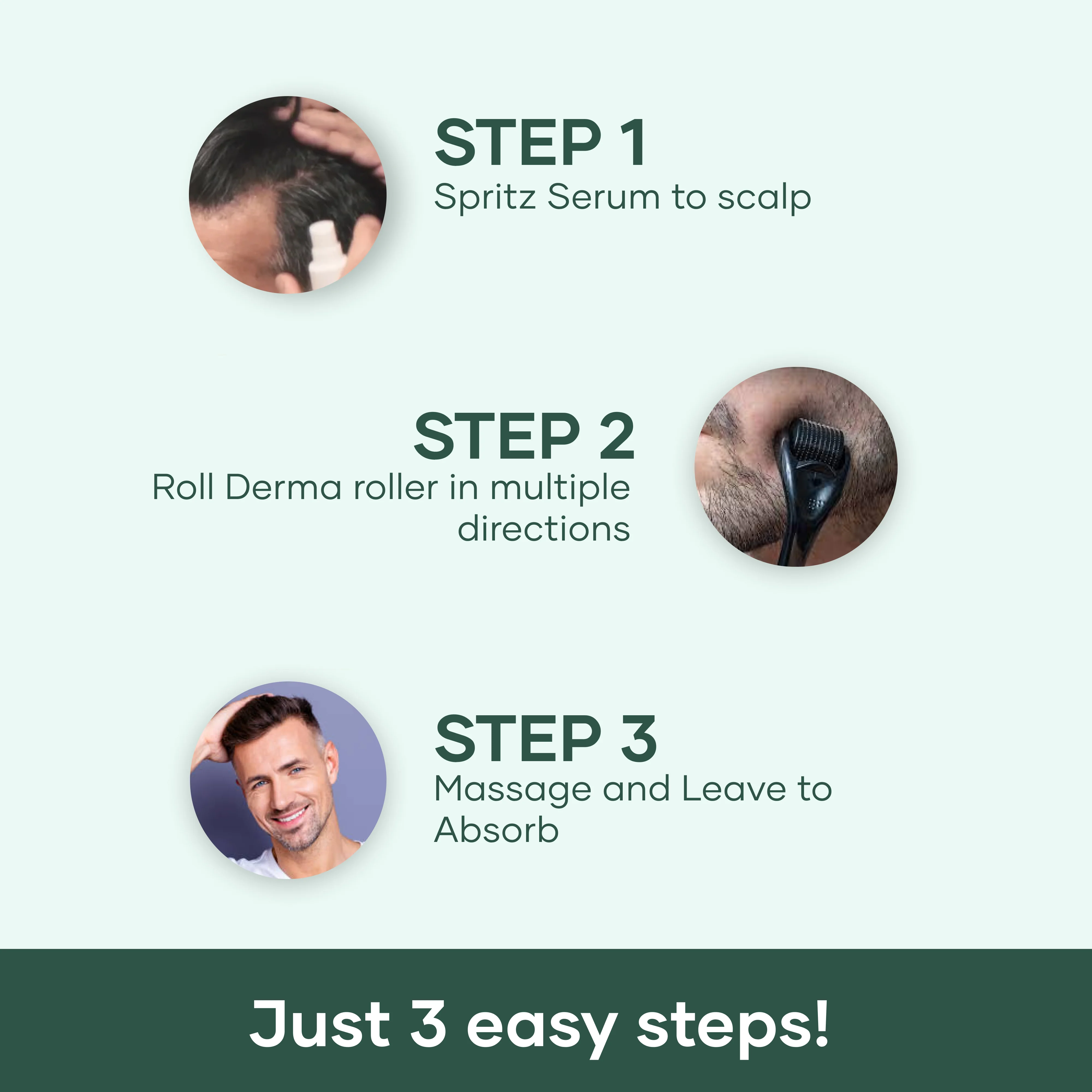 Hair Regrowth Kit : Derma Roller & Hair Serum Powered With Rosemary, Castor Oil, Redensyl & Black Seed Oil 4 Hair Regrowth Kit : Derma Roller & Hair Serum Powered With Rosemary, Castor Oil, Redensyl & Black Seed Oil
