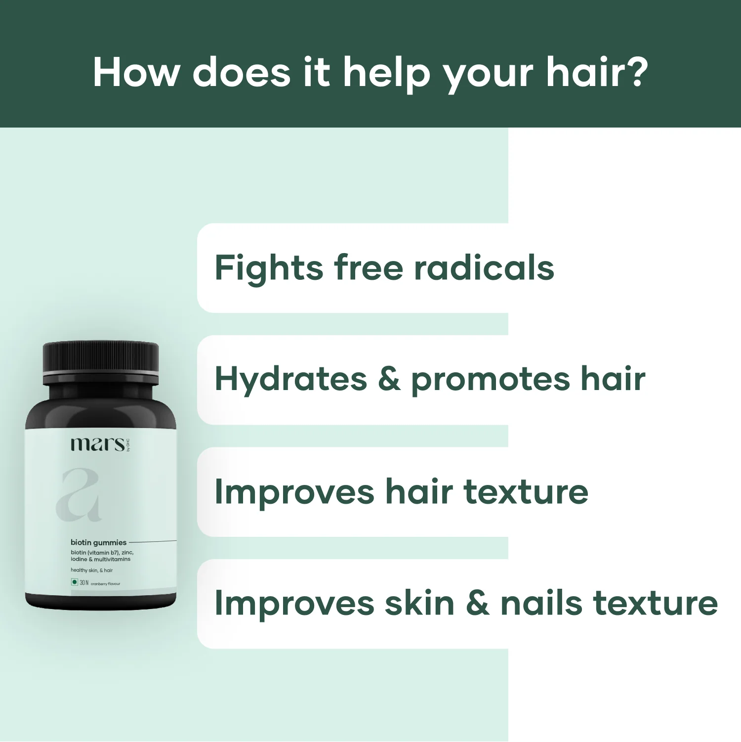 Biotin Gummies for Hair with Zinc - (30 N) 2 Biotin Gummies for Hair with Zinc - (30 N)
