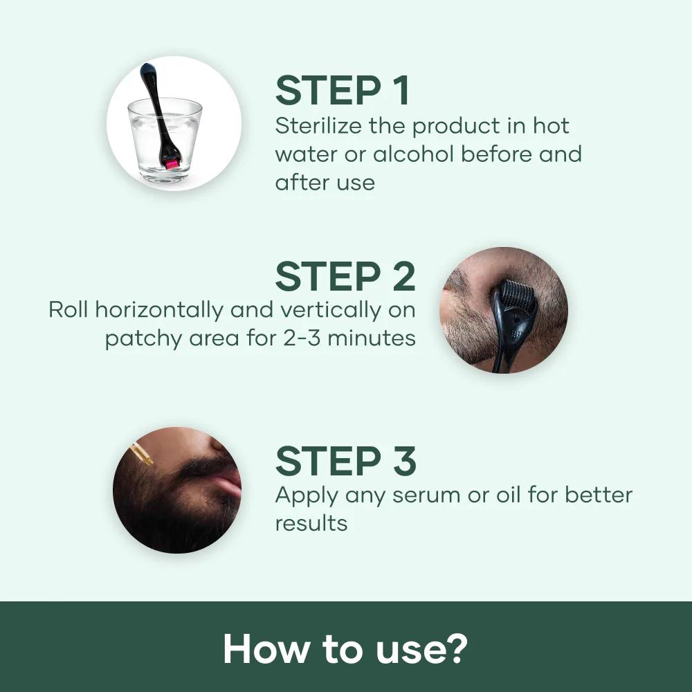 Derma Roller for beard (0.5 mm) | Derma Roller for beard growth | Beard Roller 4 Derma Roller for beard (0.5 mm) | Derma Roller for beard growth | Beard Roller