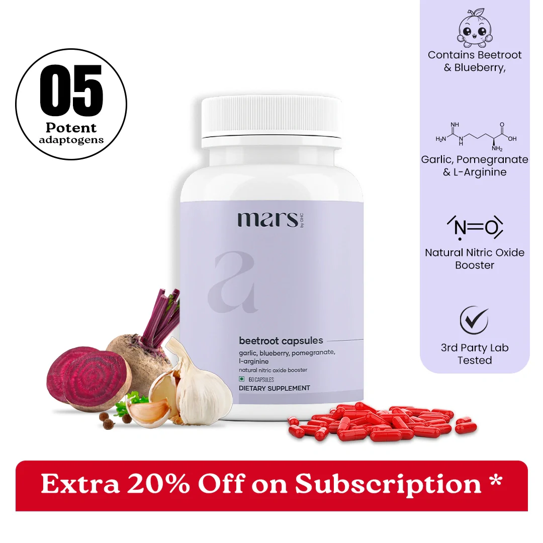 Mars Natural Nitric Oxide Booster: Powered by Beetroot, Garlic, Blueberry, Pomegranate, L-Arginine 27 Mars Natural Nitric Oxide Booster: Powered by Beetroot, Garlic, Blueberry, Pomegranate, L-Arginine