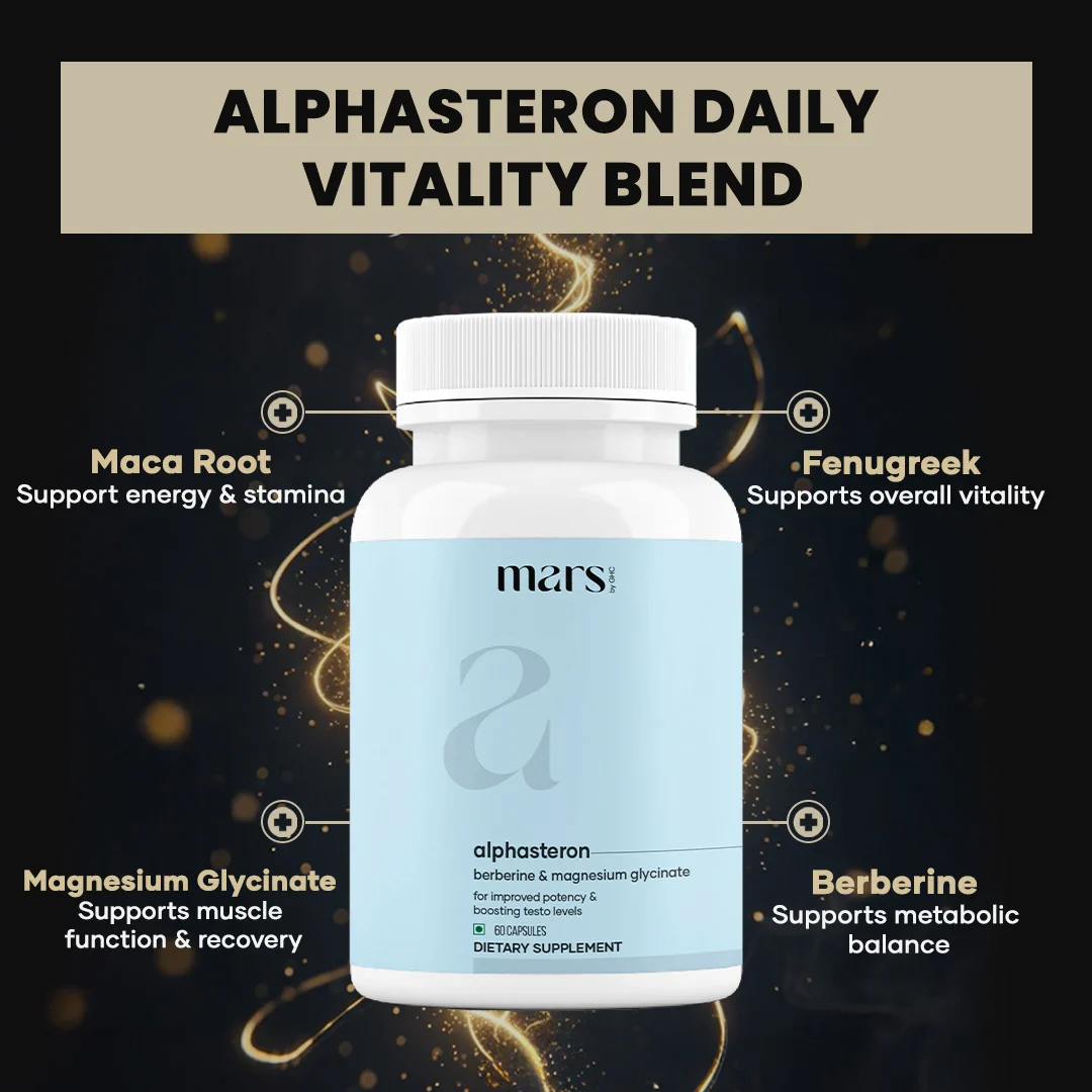AlphaSteron Capsules with Maca Root, Magnesium & Berberine : Vitality, Strength & Metabolic Support (60N) 9 AlphaSteron Capsules with Maca Root, Magnesium & Berberine : Vitality, Strength & Metabolic Support (60N)