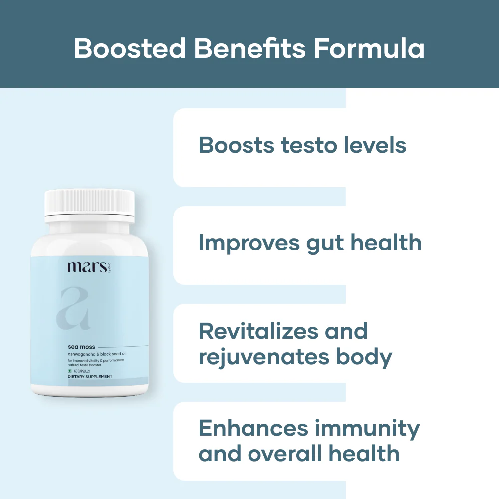 Mars Natural Sea Moss Caps: Powered with Ashwagandha, Black Seed, & Vitamin D3 2 Mars Natural Sea Moss Caps: Powered with Ashwagandha, Black Seed, & Vitamin D3