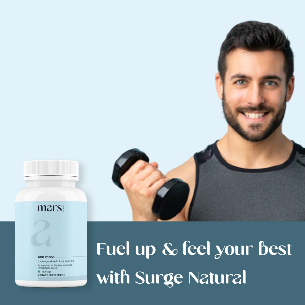 Mars Natural Sea Moss Caps: Powered with Ashwagandha, Black Seed, & Vitamin D3 6 Mars Natural Sea Moss Caps: Powered with Ashwagandha, Black Seed, & Vitamin D3