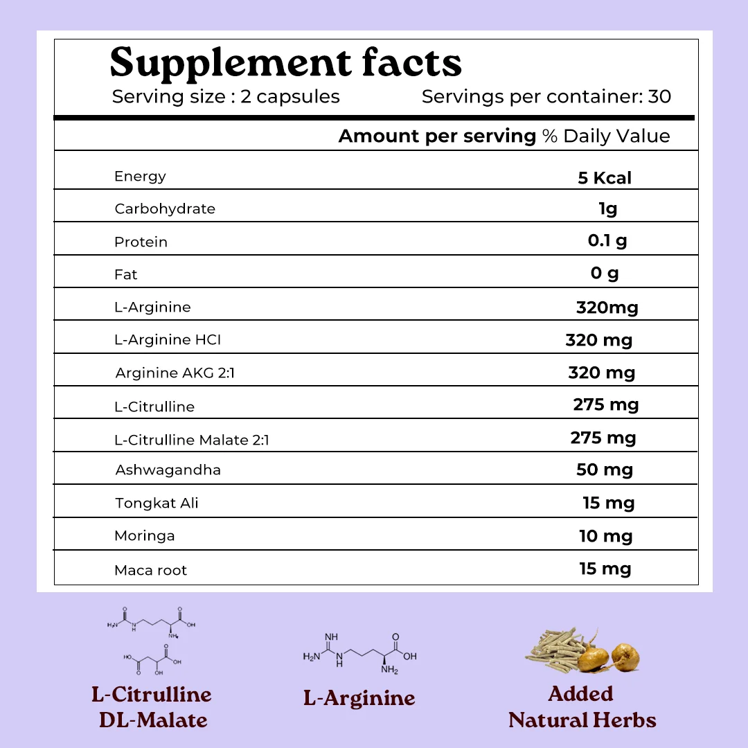 Mars NitroFlux Capsules with L-Arginine, L-Citrulline & Adaptogens – Blood Flow, Pump & Performance Support (60N) 8 Mars NitroFlux Capsules with L-Arginine, L-Citrulline & Adaptogens – Blood Flow, Pump & Performance Support (60N)