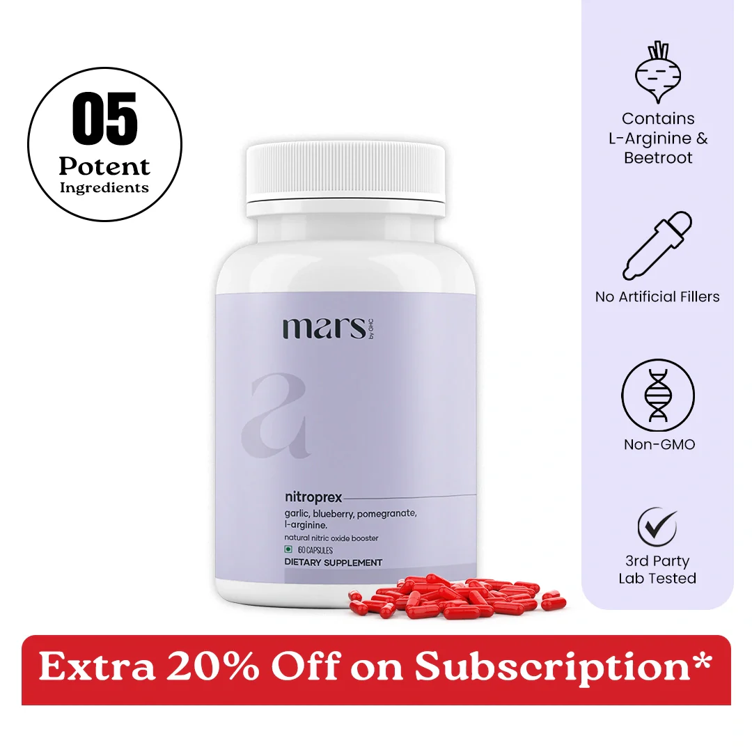 Mars NitroPrex with L-Arginine & Beetroot - Blood Flow, Size & Bedroom Performance (60N)