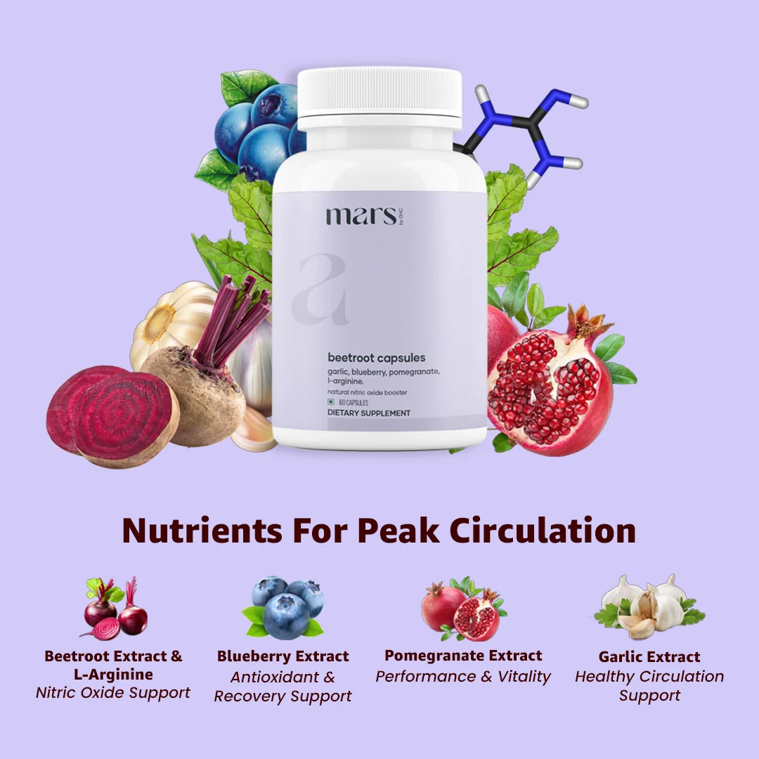 Mars Beetroot Capsules with L-Arginine, Pomegranate & Antioxidants – Nitric Oxide, Blood Flow & Performance Support (60N) 10 Mars Beetroot Capsules with L-Arginine, Pomegranate & Antioxidants – Nitric Oxide, Blood Flow & Performance Support (60N)
