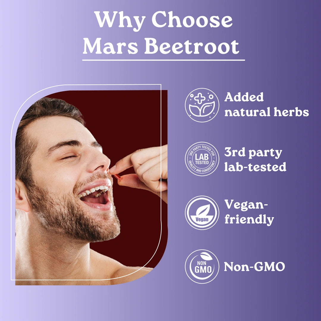 Mars Beetroot Capsules with L-Arginine, Pomegranate & Antioxidants – Nitric Oxide, Blood Flow & Performance Support (60N) 12 Mars Beetroot Capsules with L-Arginine, Pomegranate & Antioxidants – Nitric Oxide, Blood Flow & Performance Support (60N)