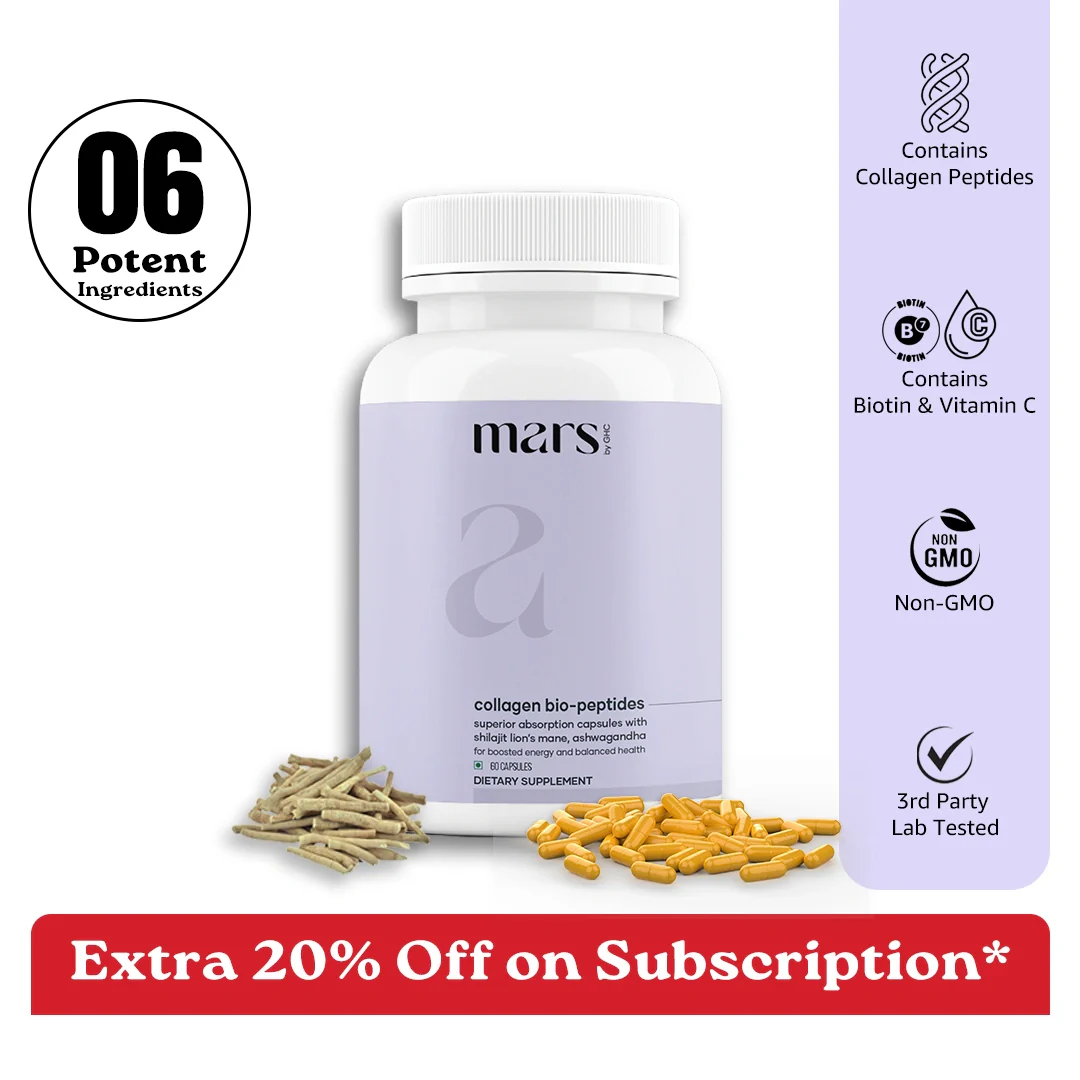 Mars Collagen Bio-Peptide Capsules with Collagen Peptides, Biotin & Vitamin C | Skin, Hair, Nails & Joint Support | 60 Capsules 1 Mars Collagen Bio-Peptide Capsules with Collagen Peptides, Biotin & Vitamin C | Skin, Hair, Nails & Joint Support | 60 Capsules