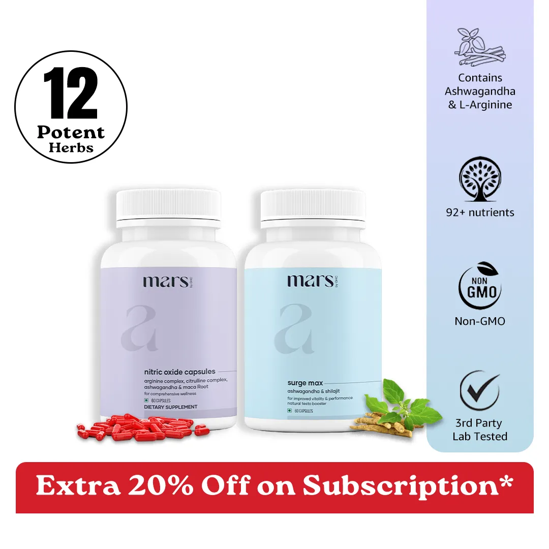 Mars GrowthMax Combo with Nitric Oxide Blend & Adaptogens – Circulation, Hormonal Balance & Vitality Support (120N)