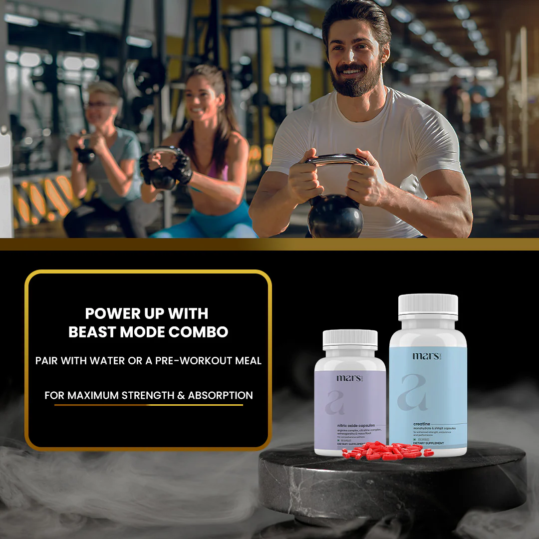 Beast Mode Combo: Powered by Nitric Oxide & Creatine Capsules 6 Beast Mode Combo: Powered by Nitric Oxide & Creatine Capsules