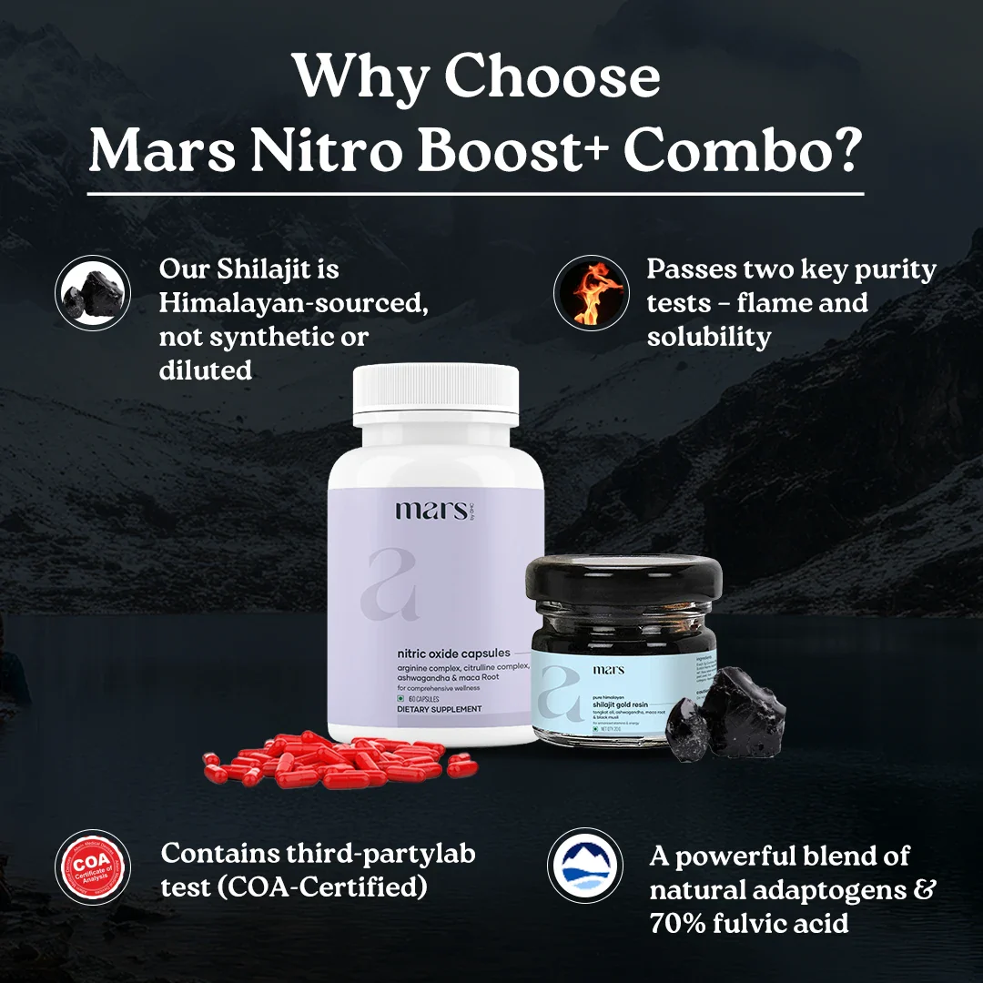 Mars Nitro Boost+ - Pure Himalayan Shilajit Gold Resin & Nitric Oxide Capsules 5 Mars Nitro Boost+ - Pure Himalayan Shilajit Gold Resin & Nitric Oxide Capsules