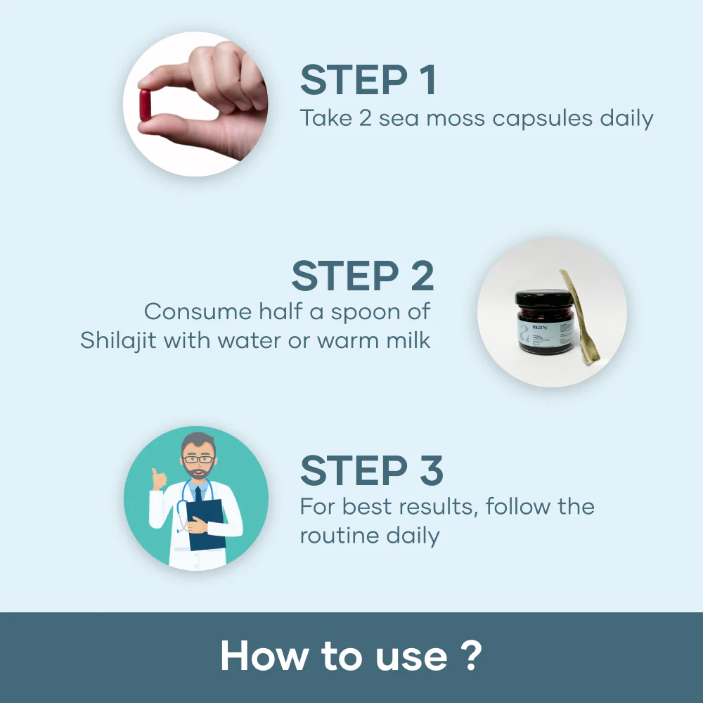Vitality Booster Combo: Pure Himalayan Shilajit Resin & Natural Sea Moss Caps 6 Vitality Booster Combo: Pure Himalayan Shilajit Resin & Natural Sea Moss Caps