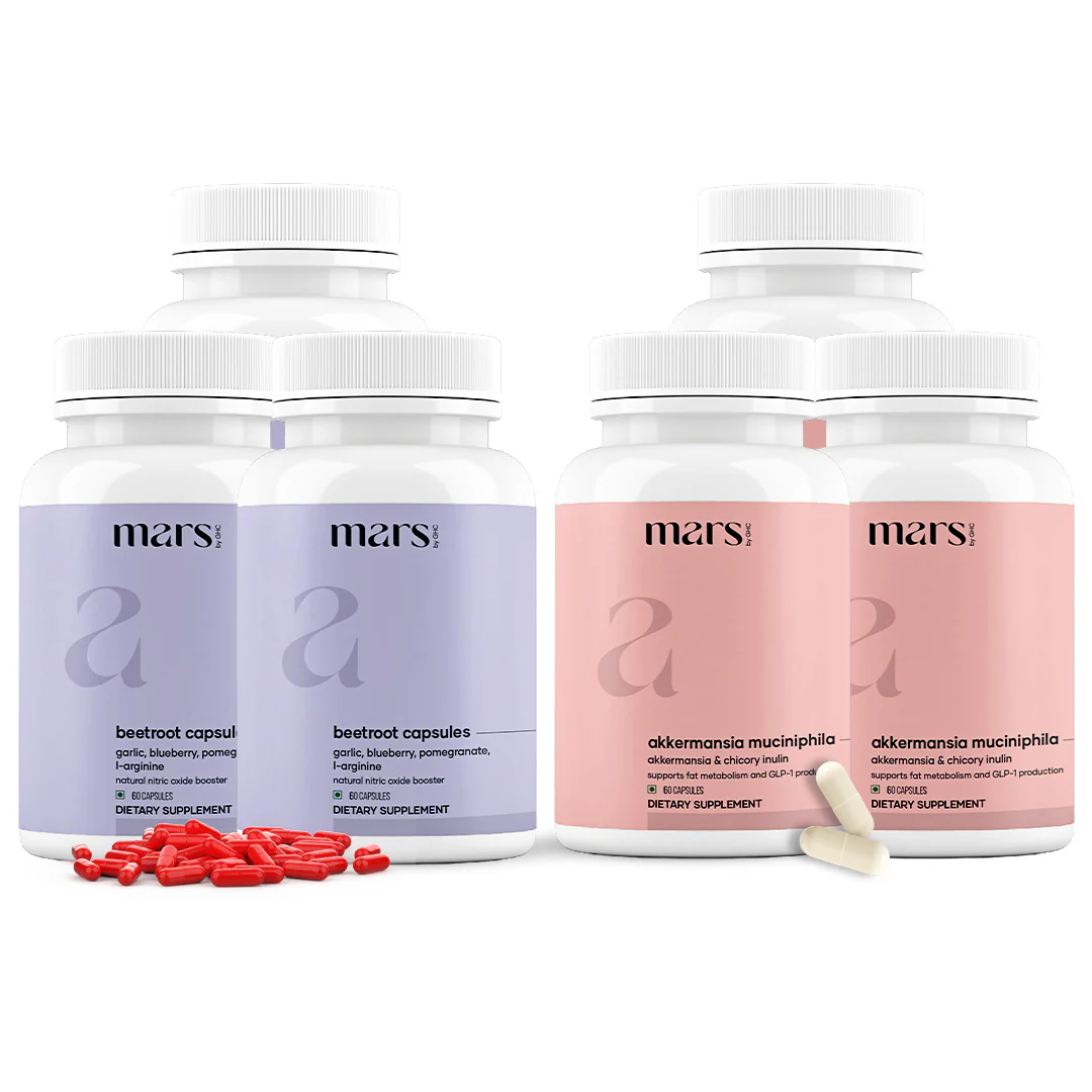 FusionFlow GLP-1 Combo: Mars Beetroot Nitric Oxide Booster & Mars Akkermansia Muciniphila Capsules 7 3