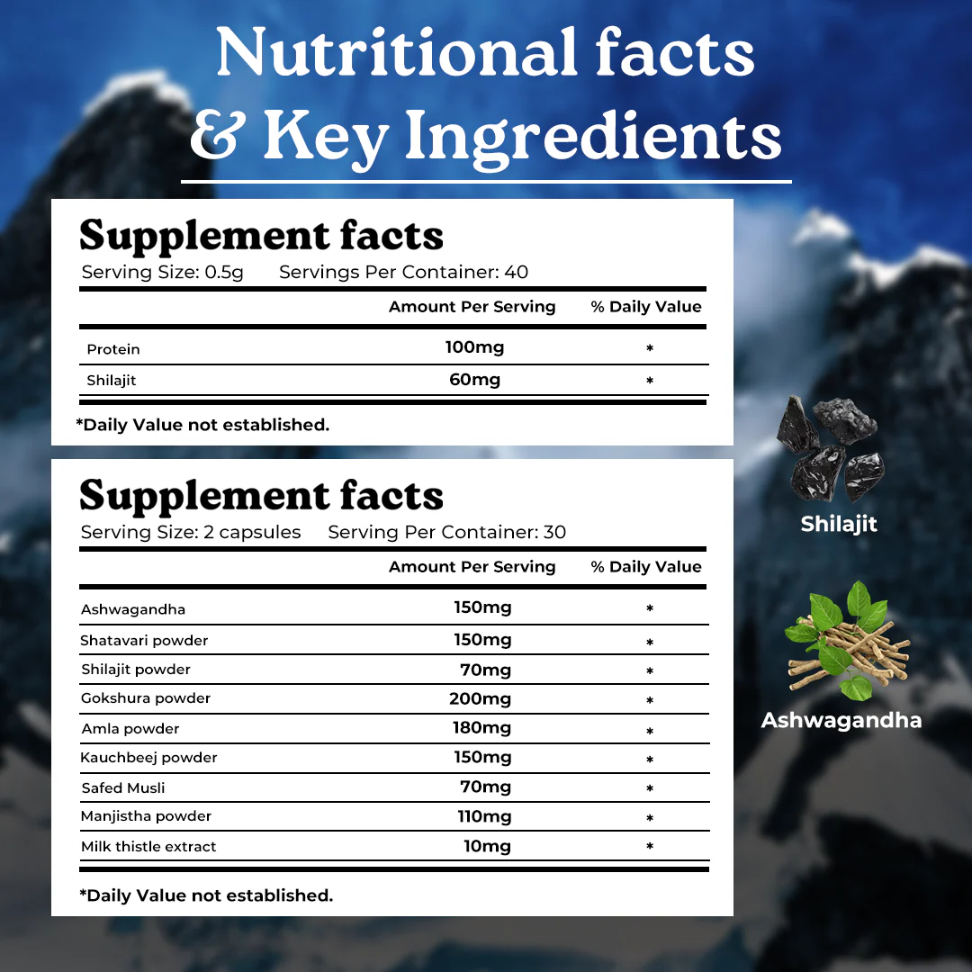 Performance Combo: Powered by Pure Himalayan Shilajit Resin & Natural Ashwagandha Capsules 7 Performance Combo: Powered by Pure Himalayan Shilajit Resin & Natural Ashwagandha Capsules
