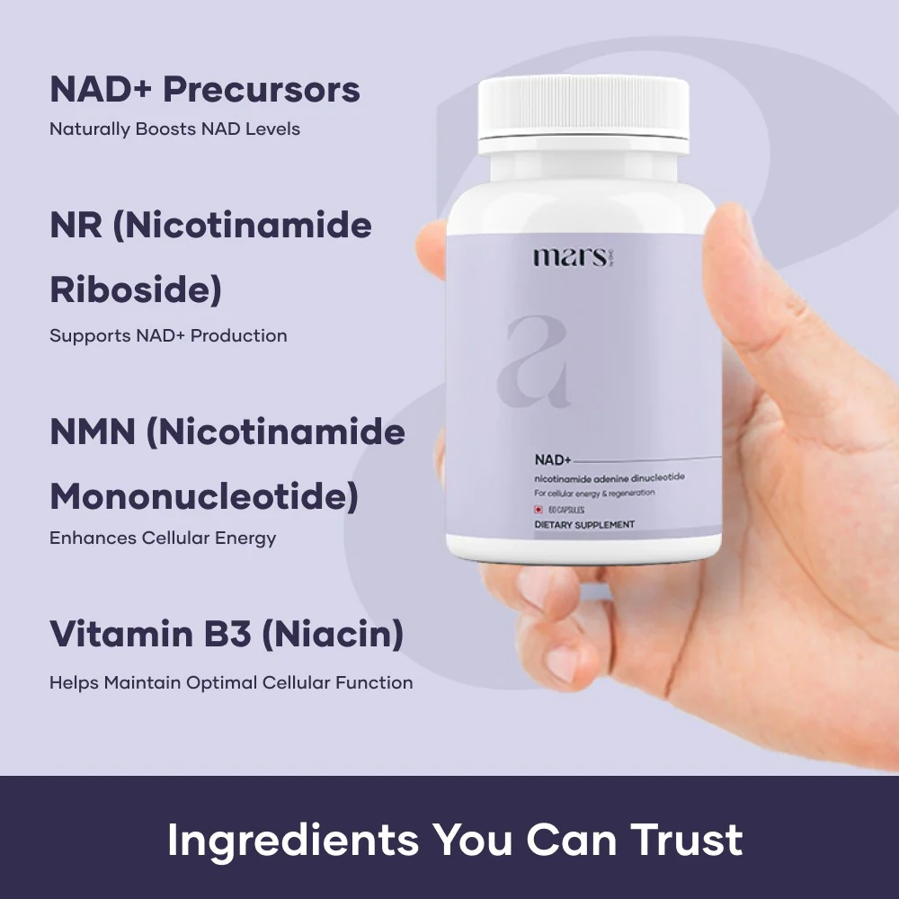 Mars NAD+ Capsules with NR & Vitamin B3 – Cellular Energy, Brain Health & Resilience Support (60N) 2 Mars NAD+ Capsules with NR & Vitamin B3 – Cellular Energy, Brain Health & Resilience Support (60N)