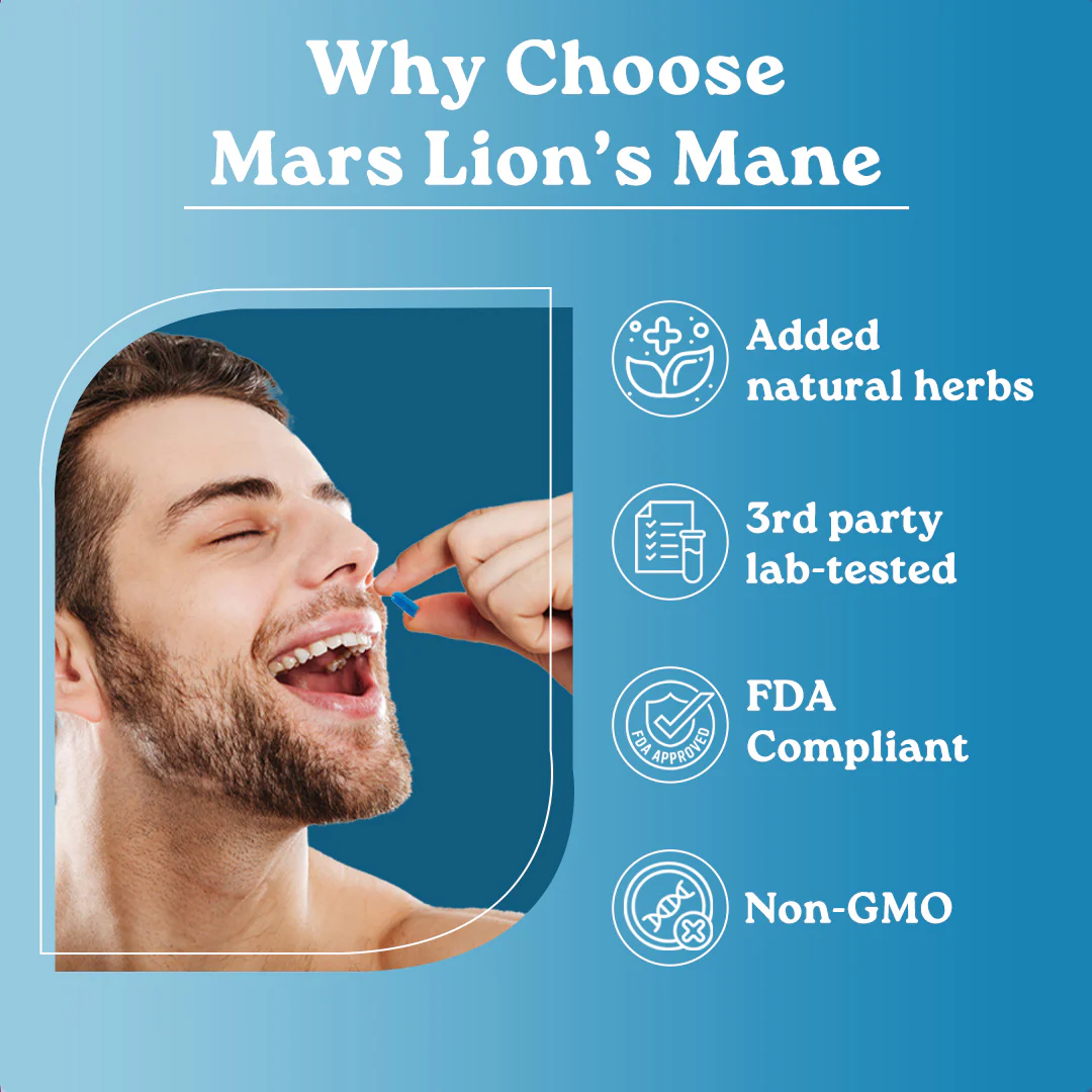Mars Lion’s Mane Capsules with Tongkat Ali, Moringa & Cod Liver Oil – Stamina, Drive & Performance Support 12 Mars Lion’s Mane Capsules with Tongkat Ali, Moringa & Cod Liver Oil – Stamina, Drive & Performance Support