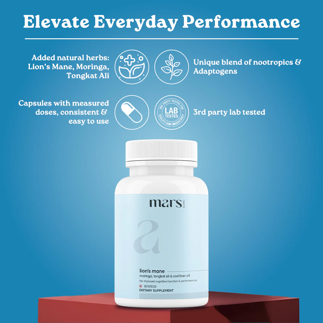 Mars Lion’s Mane Capsules with Tongkat Ali, Moringa & Cod Liver Oil – Stamina, Drive & Performance Support 4 Mars Lion’s Mane Capsules with Tongkat Ali, Moringa & Cod Liver Oil – Stamina, Drive & Performance Support