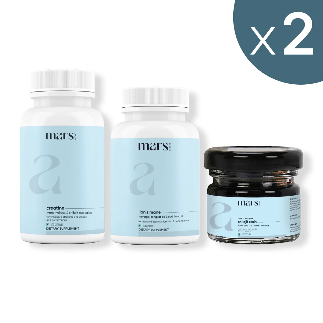 Mars Strength & Stamina Combo: Lion's Mane Caps, Pure Himalayan Shilajit Resin & Micronized Creatine Monohydrate Caps 9 Mars Strength & Stamina Combo: Lion's Mane Caps, Pure Himalayan Shilajit Resin & Micronized Creatine Monohydrate Caps