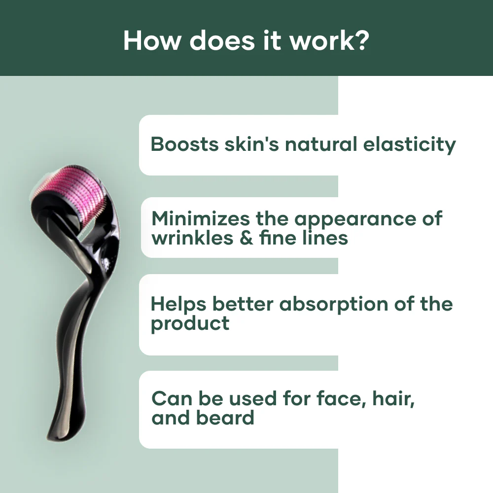 Derma Roller 0.5 mm for Face, Hair & Beard 3 Derma Roller 0.5 mm for Face, Hair & Beard