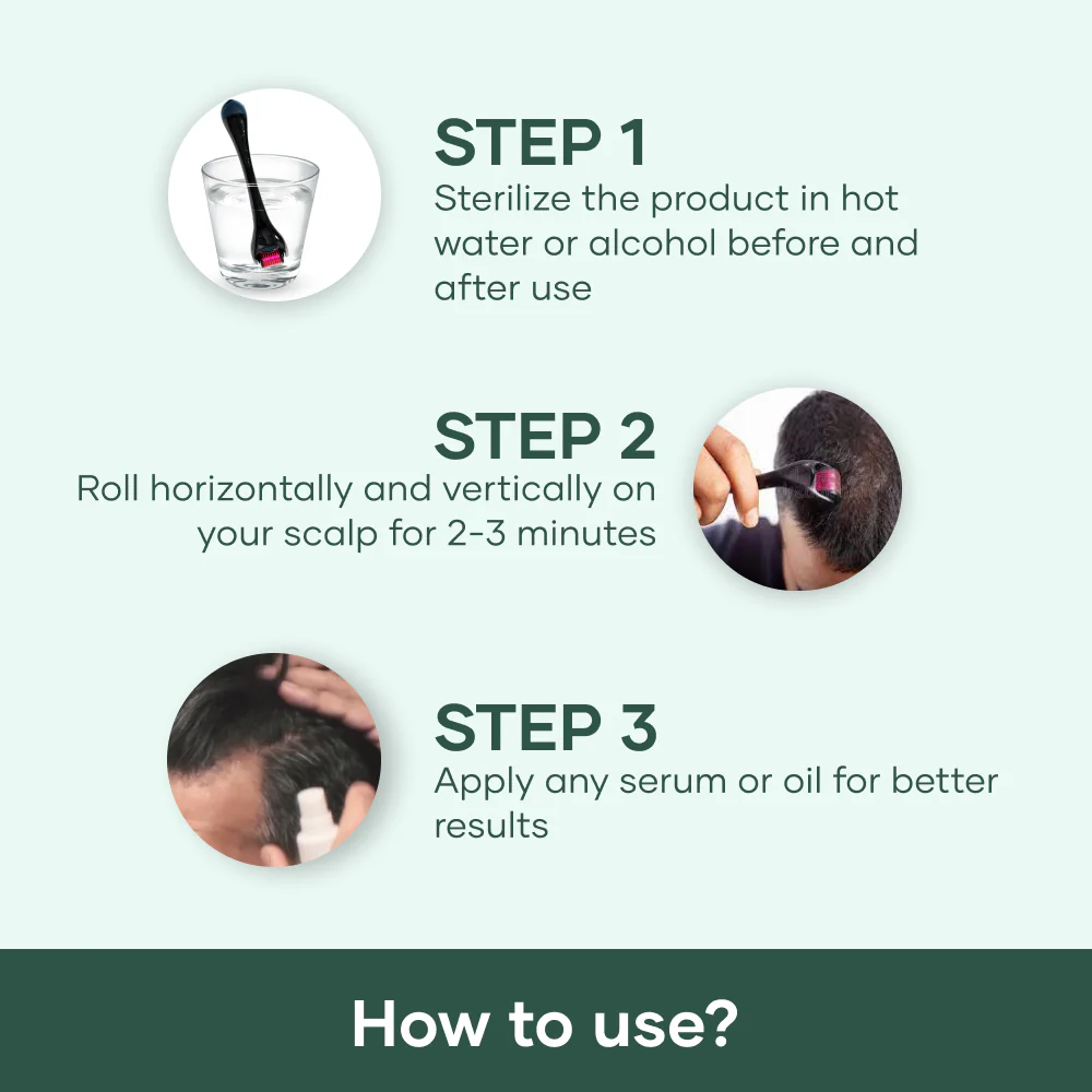 Derma Roller 0.5 mm for Face, Hair & Beard 4 Derma Roller 0.5 mm for Face, Hair & Beard