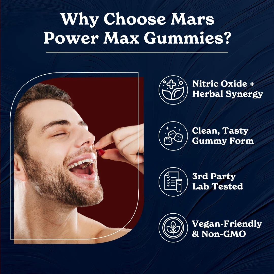Mars Power Max Gummies: Powered by Nitric Oxide, Shilajit Gold, & Bacopa Monnieri 3 Mars Power Max Gummies: Powered by Nitric Oxide, Shilajit Gold, & Bacopa Monnieri