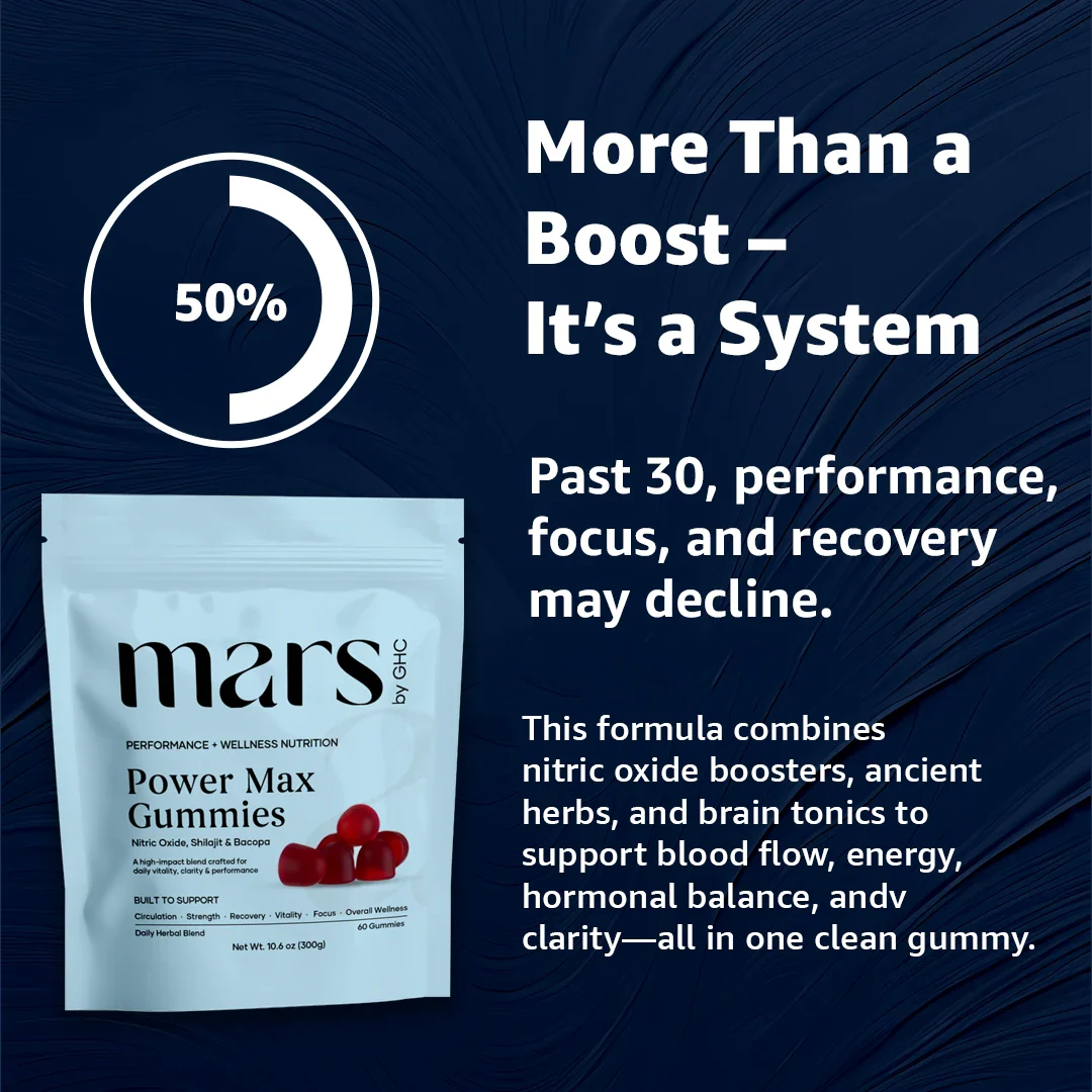Mars Power Max Gummies: Powered by Nitric Oxide, Shilajit Gold, & Bacopa Monnieri 6 Mars Power Max Gummies: Powered by Nitric Oxide, Shilajit Gold, & Bacopa Monnieri