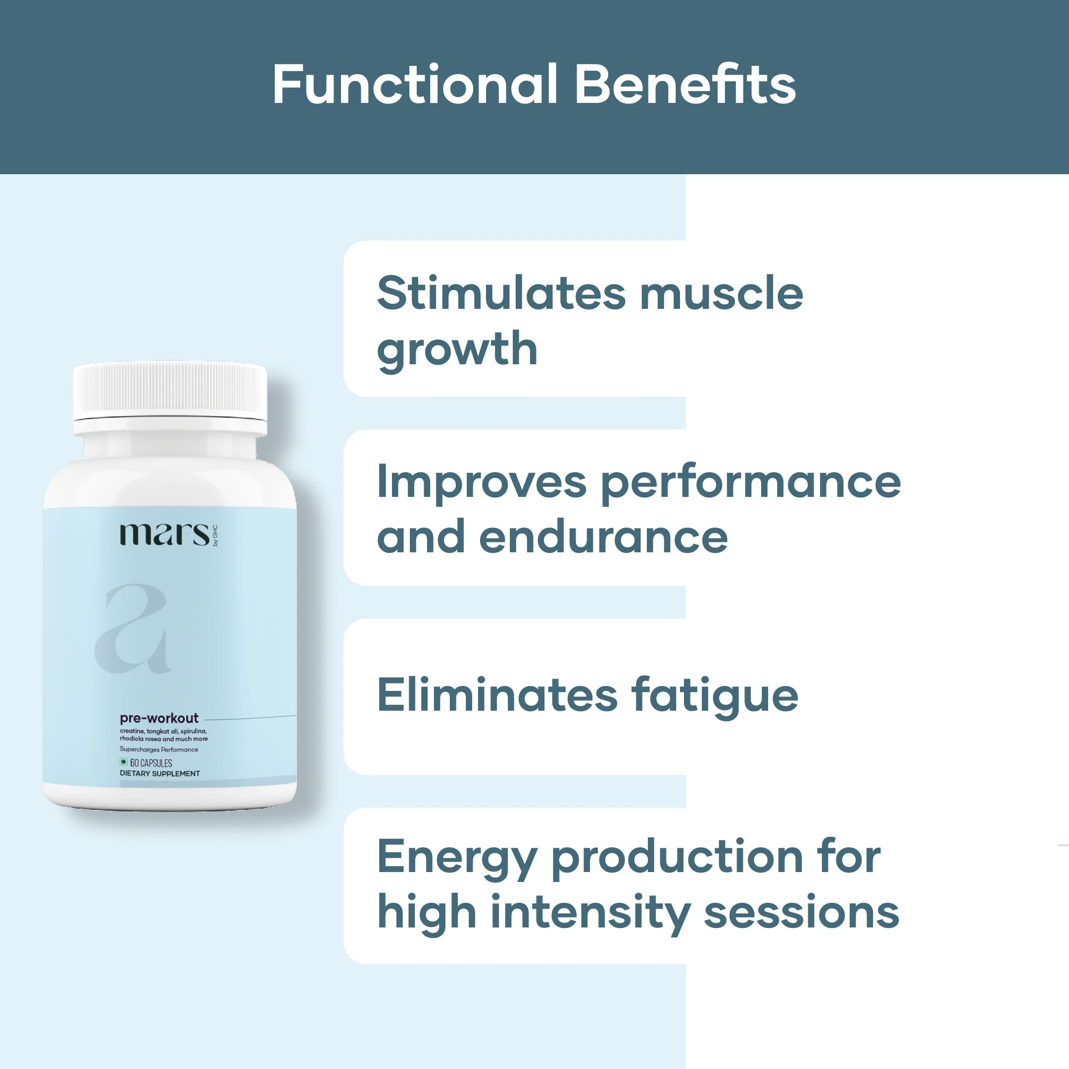 Mars Pre-Workout Capsules : Powered With Creatine & Spirulina 3 Mars Pre-Workout Capsules : Powered With Creatine & Spirulina