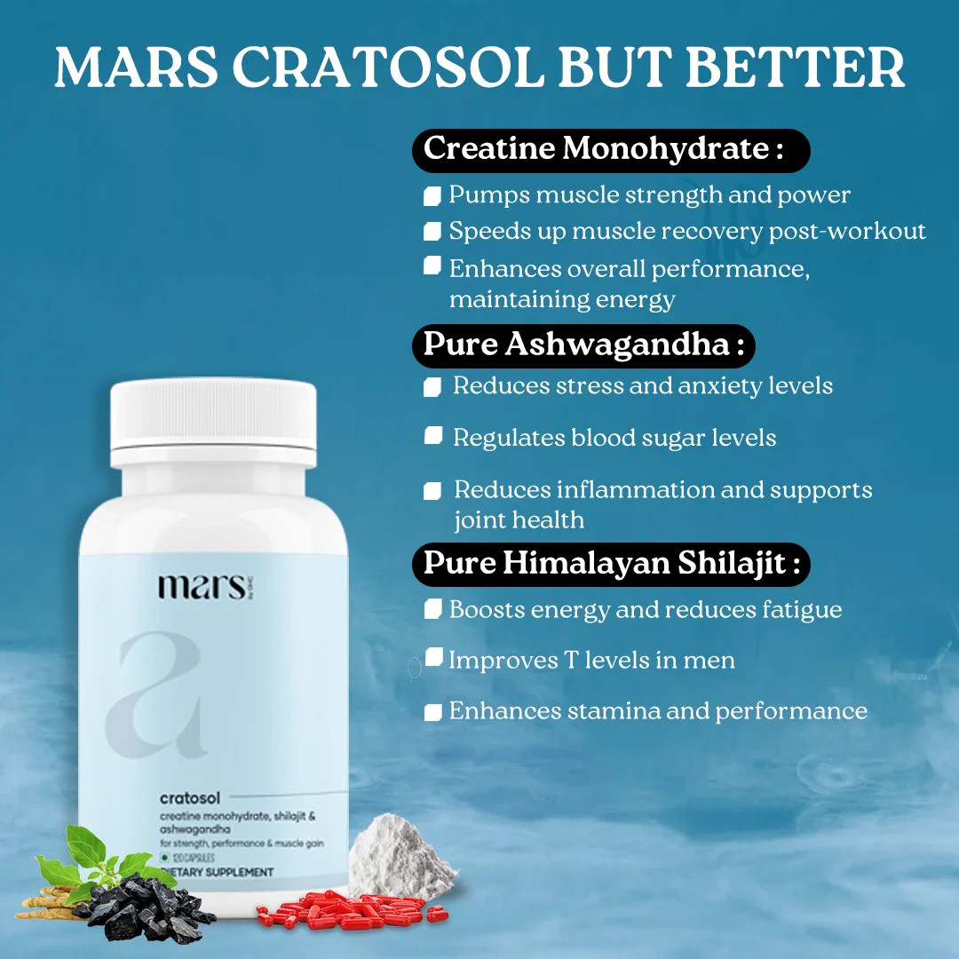 Mars Cratosol: Powered with Creatine Monohydrate, Shilajit and Ashwagandha 10 Mars Cratosol: Powered with Creatine Monohydrate, Shilajit and Ashwagandha