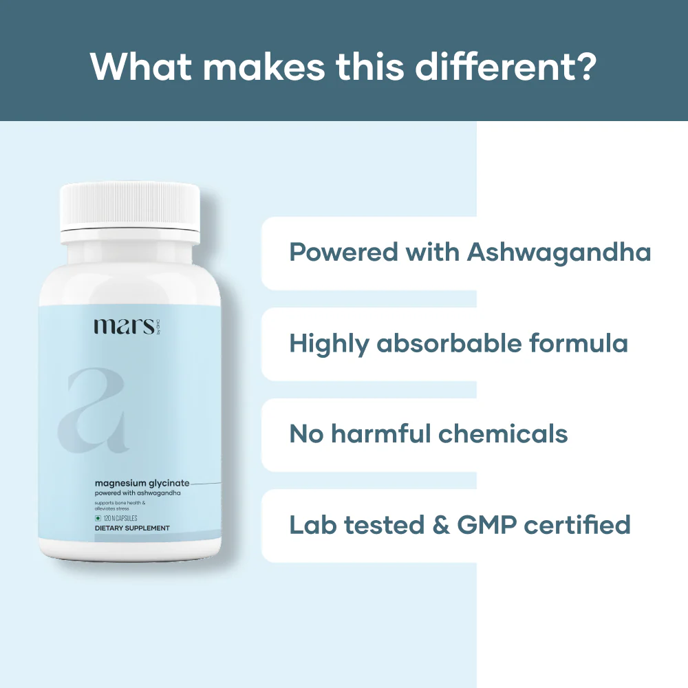 Magnesium Glycinate Capsules: Powered with Ashwagandha (120 N) 5 Magnesium Glycinate Capsules: Powered with Ashwagandha (120 N)